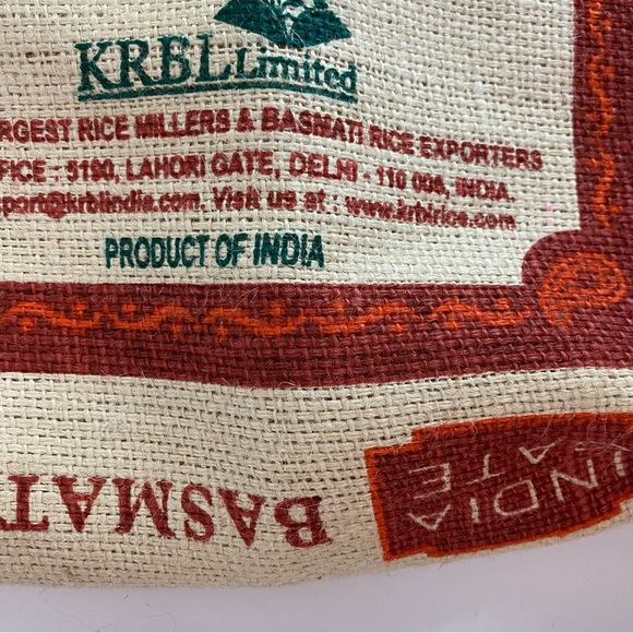 Burlap Rice Bag with Zipper Tote Bag - Picture 5 of 9